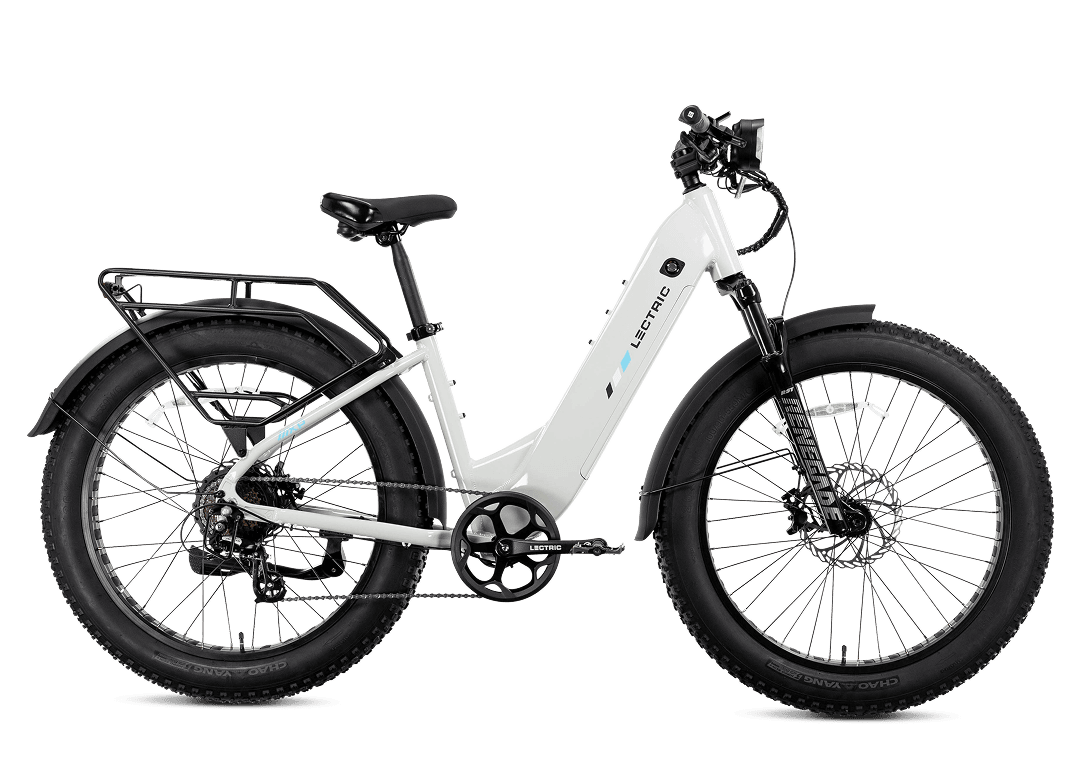Lectric XPeak 2.0 Step-Thru e-bike, white step-through frame